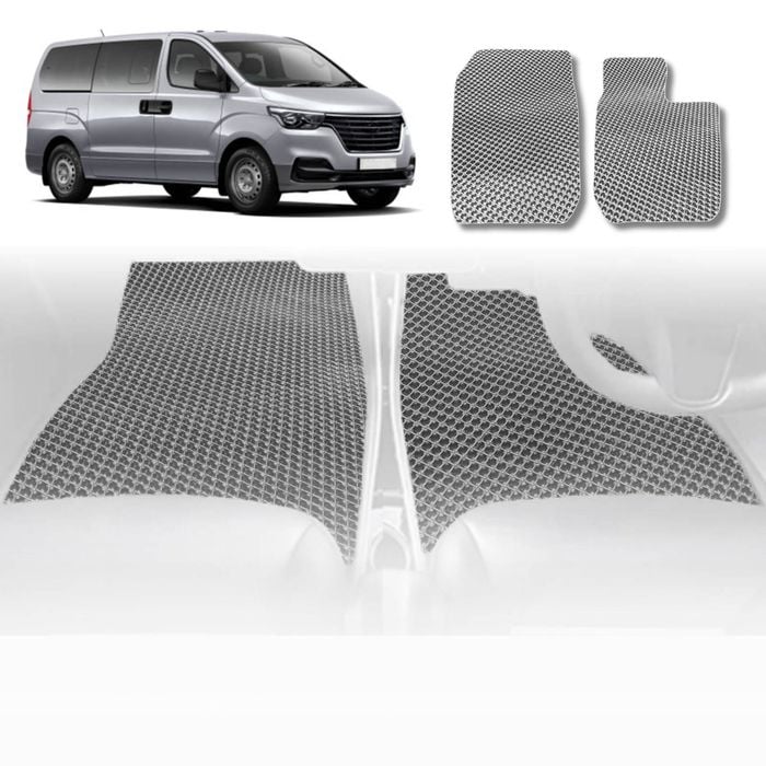 6D Diamond Car Floor Mats for Hyundai iLoad 2007-Current-Front Set-Grey-Outback GT