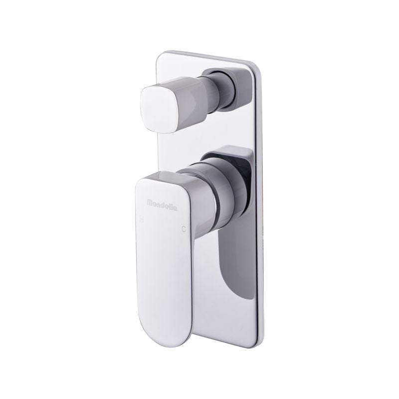 Rumba White and Chrome Diverter Shower Mixer