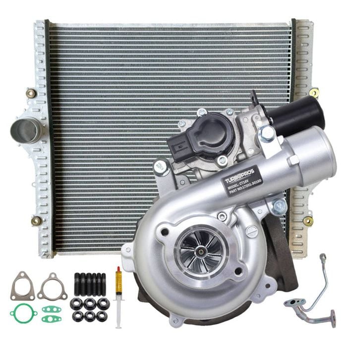 Upgrade Billet Turbo+24mm Intercooler+genuine Oil Feed Pipe For Toyota Landcruiser Prado Kdj120 / Kdj150