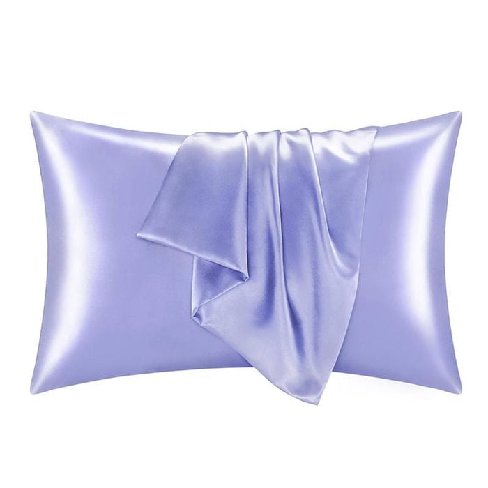 Catzon 2 Pcs 51 X 66cm Satin Pillowcases for Hair and Skin with Envelope Closure-Purple(S)