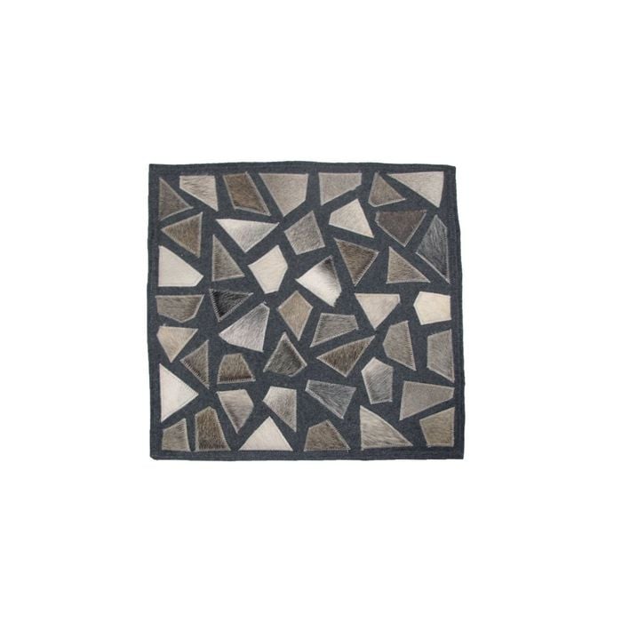 Multi-Purpose Animal Hide Stone Patch Grey with Woollen Fleece Reverse
