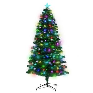 Christabelle 1.2m Pre-Lit Fibre Optic Artificial Christmas Tree with Multicolour Twinkling Star Lights