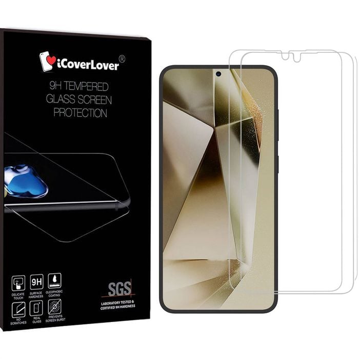 Icoverlover 2-pack For Samsung Galaxy S25+ Plus Glass Screen Protectors Clear