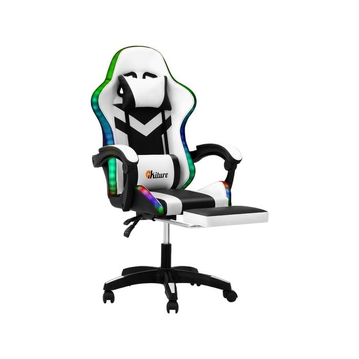 Oikiture 8-Points Massage Gaming Chair LED