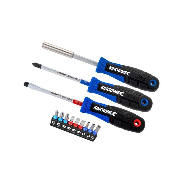 Kincrome TorqueMaster 12 Piece Screwdriver And Bit Set