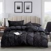 Fabric Fantastic Tufted Textured Jacquard Queen Size Black Quilt/doona/duvet Cover Set