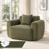 HOMFURN Compressed Armchair Sofa – Frameless Corduroy Design, High-Density Foam, No Assembly, Green