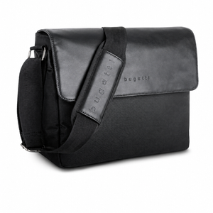 Bugatti Serie Cosmos 2.0 9.4L Messenger Bag 28x37cm in Black - Black | Mixed Fibres | Messenger Bag