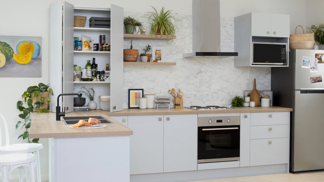 A kitchen in student accommodation at Wollongong University