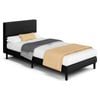 Advwin Bed Frame Single Size Mattress Base Upholstered Platform Black