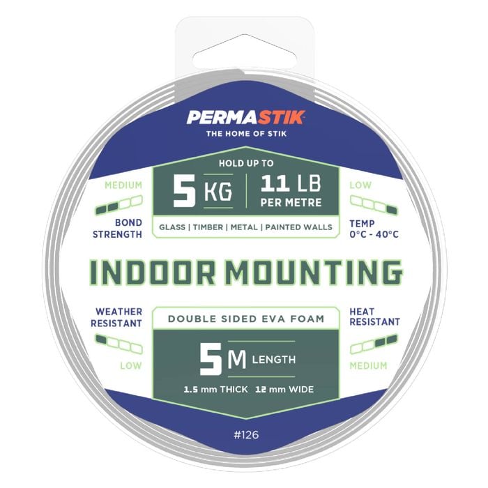 Permastik 12mm x 5m Indoor Mounting Tape Roll