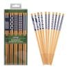 D.Line Bamboo Chopsticks Set 5 - Blue & White - 5 Pairs
