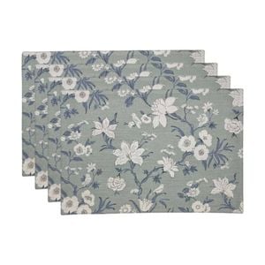 4pc J.Elliot Home Nordhem Table Placemats Set 33x48x0.2cm Blue/Grey Floral