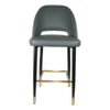 Durafurn 750mm High Anthracite Vinyl Semifreddo Stool with Black Metal Legs