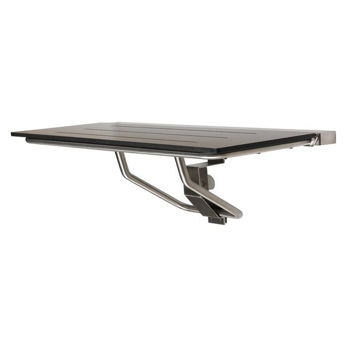 Metlam Australia 960mm x 400mm Designer Black Compact Laminate Folding Shower Seat