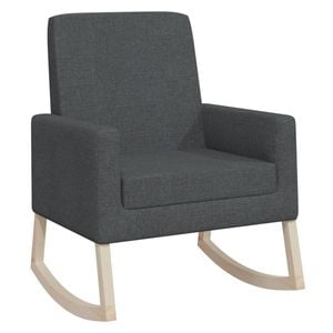 vidaXL Rocking Chair Dark Grey Fabric Armchair Living Room Relaxing Seating