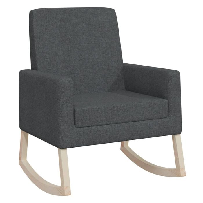 vidaXL Rocking Chair Dark Grey Fabric Armchair Living Room Relaxing Seating