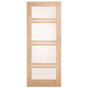 Corinthian 2040 x 820 x 35mm Internal Door White Oak Moda Translucent Glass AMODG22
