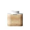 Attica Bentwood 600mm Natural Oak Wall Hung Curve Vanity With Pure White Top