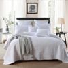 Quilted King/Super King Size Cotton Coverlet Bedspread Set Circle White