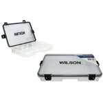 Small Wilson Waterproof Fishing Tackle Tray with Rubber Seal and Locking Clasps