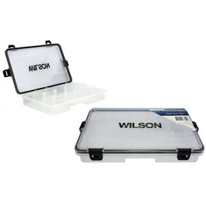 Small Wilson Waterproof Fishing Tackle Tray with Rubber Seal and Locking Clasps