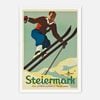 Galrie Steiermark Ski Vintage Poster Classic Winter Sports Art Print for Home Decor, White Frame, A0 84 x 119cm (33 x 47inch)
