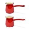 2PK Coffee Culture Enamel 750ml Turkish Coffee Pot Maker Stovetop Brewing Red