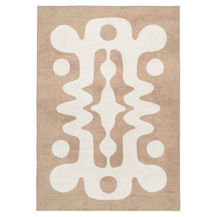 Loopsie-290cm X 190cm-farino Beige And Ivory Abstract Washable Rug