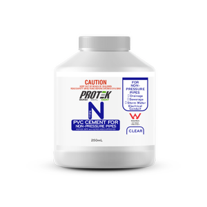 Protek 250ml Type N Clear PVC Cement For Non Pressure Pipes
