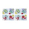2x 4pc Porto Multicoloured Cucina Mediterranean Rectangle Coasters 10cm