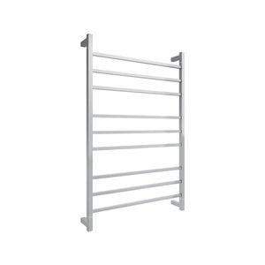 Barelli Brushed Stainless Steel 9 Square Bar Heated Towel Rail
