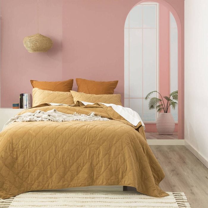 Renee Taylor Single/Double Attwood Cotton Quilted Coverlet Set Wood