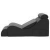 Ufurniture Convertible Chaise Lounge Yoga Chair With Side Pocket, Headrest, Waist Pad, Ottoman Memory Foam Gray
