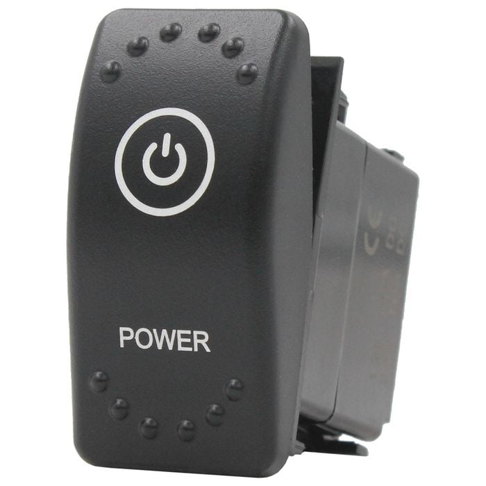 Switch Boss Dual White LED Laser Etched Rocker Switch - Power