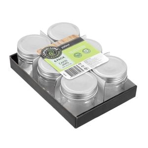 6PK Lemon & Lime 200ml Preserve Jar Capri Glass w/ Silver Lid