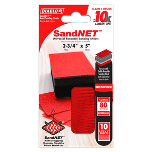 Diablo 80 Grit SandNet Reusable Sanding Sheet - 10 Pack