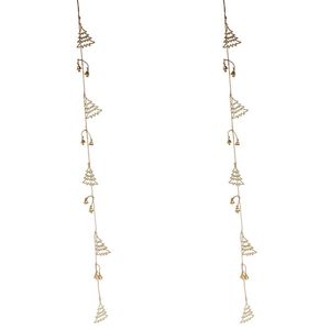 2PK Urban Metal Glitter Tree Garland Christmas Decorations 120cm Gold