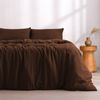Dreamaker Superfine Washed Microfibre Quilt Cover Set Chocolate Queen Bed