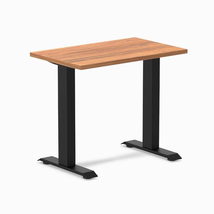 Desky Fixed Height Mini Prime Oak Desk 800x500mm Matte Black Leg