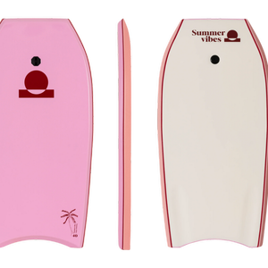 Summer vibes Grom 33" Boogie Board With Coil - Pink White