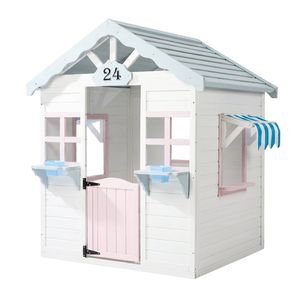 Mazam Kids Wooden Cubby House Outdoor Playhouse Cottage with Awning