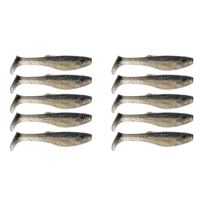 2x 5PK 4In Rapala Crush City Heavy Hitter Plastic Paddle Tail Lures -Black Gold
