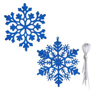 Catzon 30Pcs Christmas Glitter Snowflake for Xmas Trees-Blue