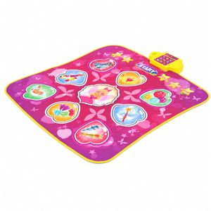 Ufurniture Dance Mat 9-Button Interactive LED Dance Pad with Built-in Music, Adjustable Volume Non-Slip Music Playmat Pink