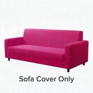 Anyseat 4 Seater Sofa Cover Plain Rose Red Style And Protection For Living Room Sofa Chair Elastic Stretchable Slipcover