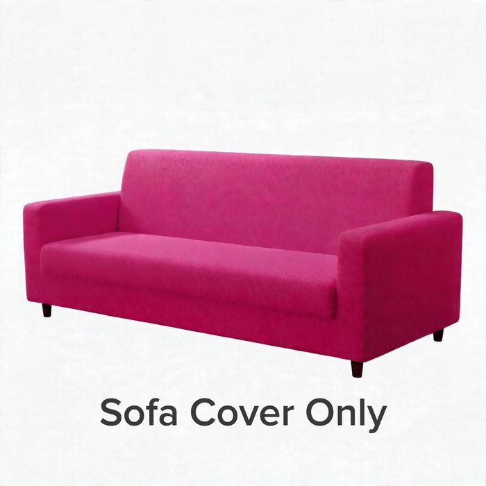 Anyseat 4 Seater Sofa Cover Plain Rose Red Style And Protection For Living Room Sofa Chair Elastic Stretchable Slipcover