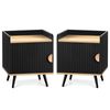 ALFORDSON Set of 2 Bedside Table Cabinet Black