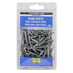 Otter 4.8 x 9.6mm Open Stainless Steel Blind Rivets - 100 Pack