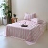 Pink Stripe 100% Cotton Bedding Sheet Set - Queen Size